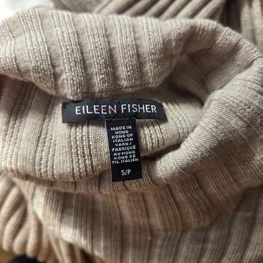 Ribbed Mock Neck Knit Dress - Taupe - Picture 2 of 9